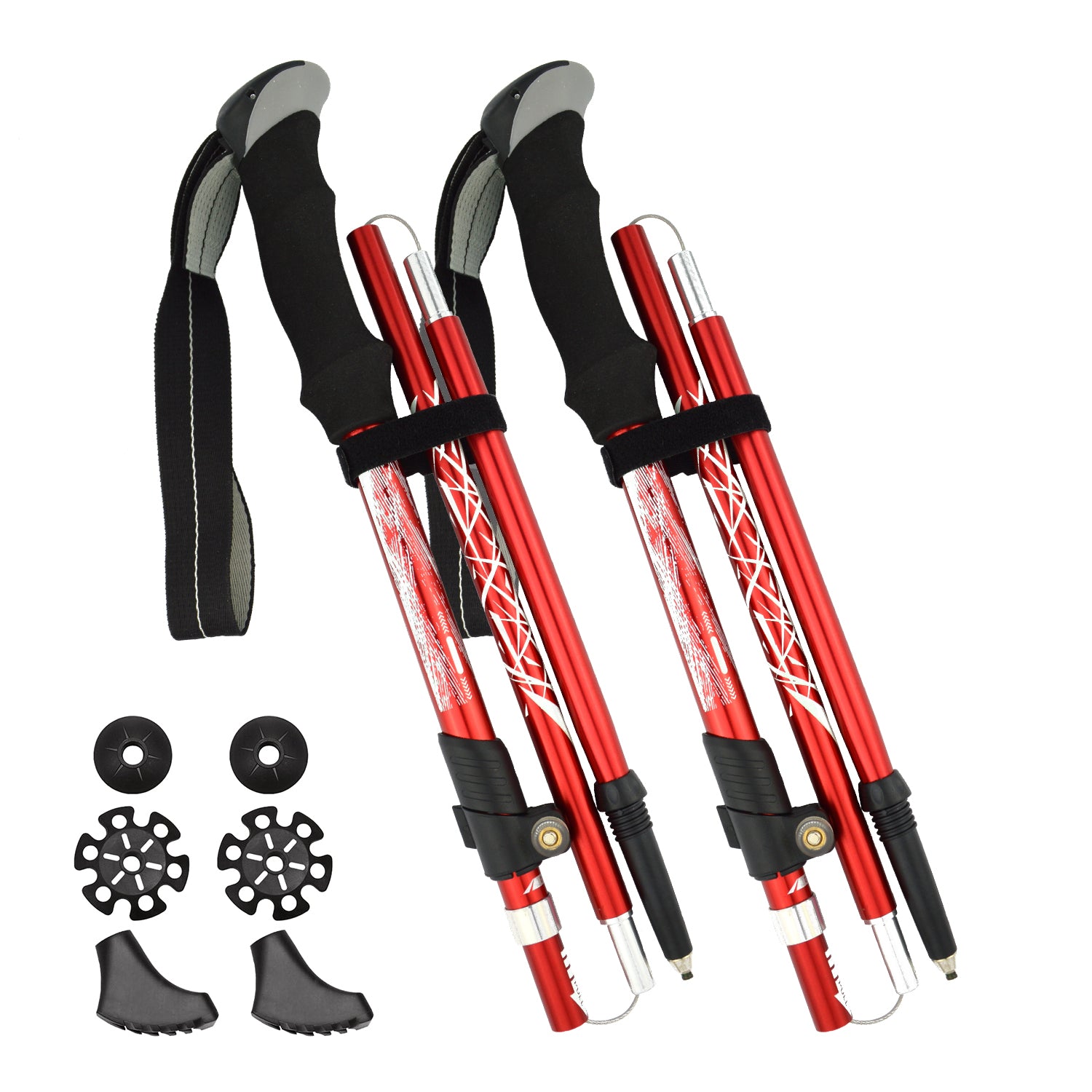 Tekore Trek Pro hiking poles in red