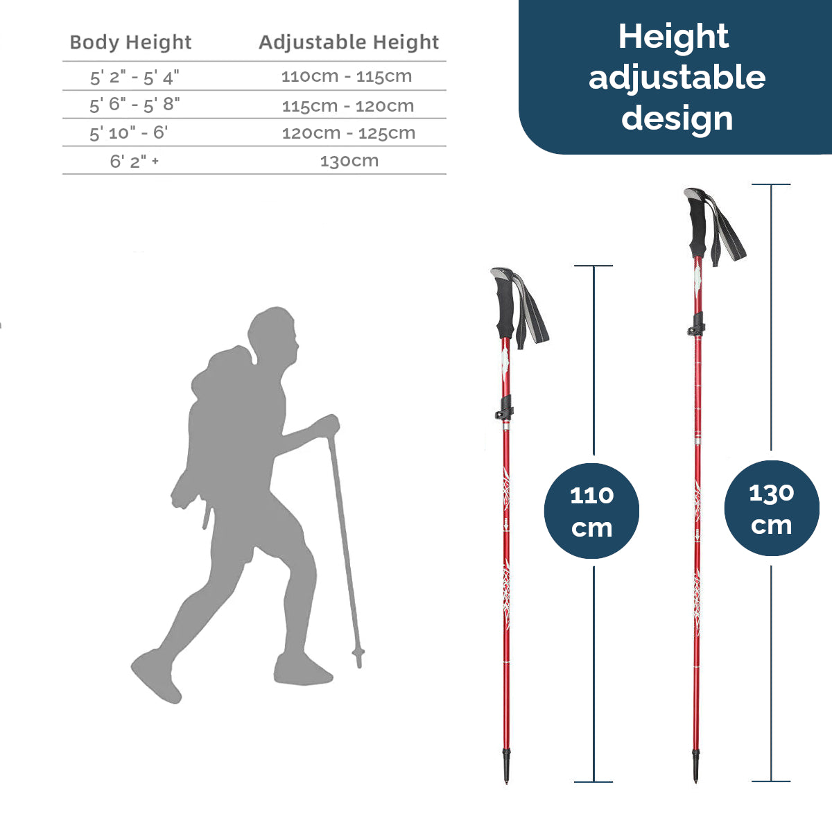 Tekore Trek Pro hiking and walking poles - Pair